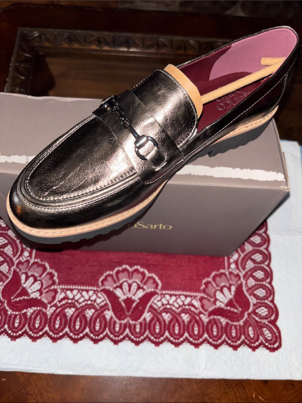Women’s Franco Sarto Dark Brown Leather Bit Loafers